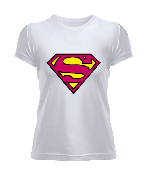 Tisho - Süpergirl Kısa Kol Desenli Kadın Tişört