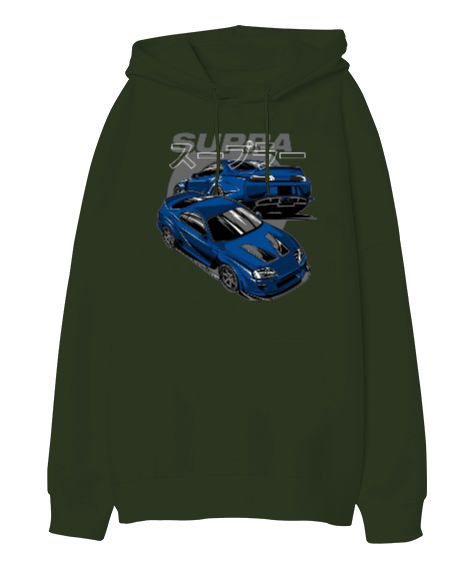 Tisho - Supra Tasarım Baskılı Oversize Unisex Kapüşonlu Sweatshirt