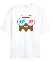 Sweet Ghost - Sevimli Hayalet Beyaz Oversize Unisex Tişört - Tisho