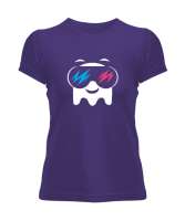 Sweet Ghost - Sevimli Hayalet Mor Kadın Tişört - Tisho