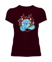 Sweet Monster - Sevimli Canavar Bordo Kadın Tişört - Tisho