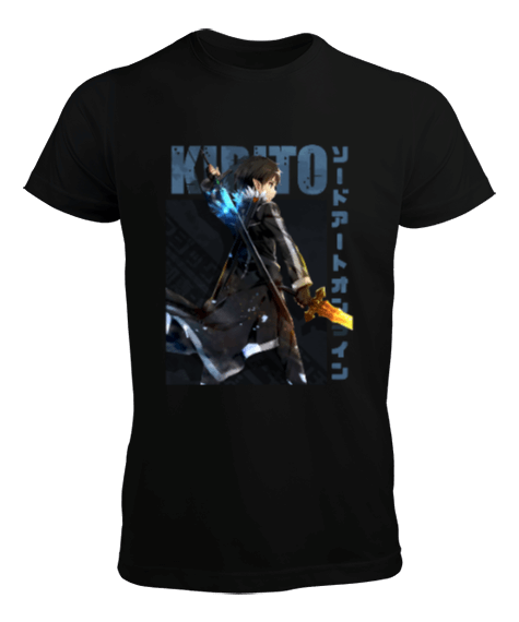 Tisho - Sword Art Online Classic Kirito Siyah Erkek Tişört