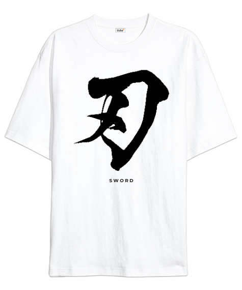 Tisho - Sword Yaiba Beyaz Oversize Unisex Tişört