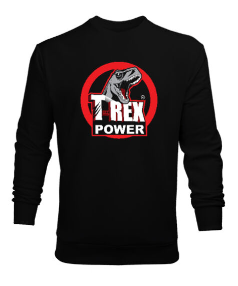 Tisho - T-Rex Power Siyah Erkek Sweatshirt