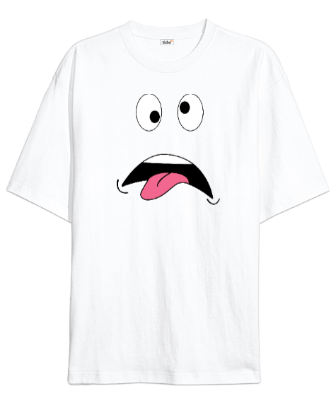 Tisho - T-shirt with crazy face on the back and a great face on the front Oversize Unisex Tişört