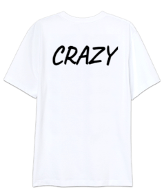 T-shirt with crazy face on the back and a great face on the front Oversize Unisex Tişört - Thumbnail