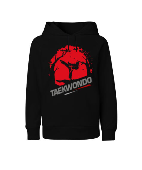 Tisho - Taekwondo Blu V2 Siyah Çocuk Unisex Hoodie Kapüşonlu