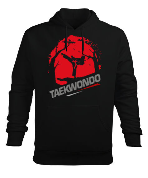 Tisho - Taekwondo Blu V2 Siyah Erkek Kapüşonlu Hoodie Sweatshirt