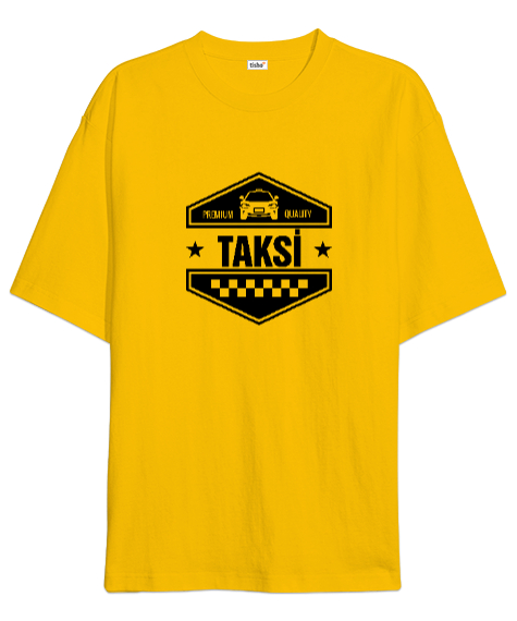 Tisho - Taksi Servisi - Şoför Sarı Oversize Unisex Tişört