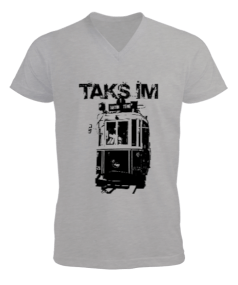 Tisho - taksim erkek kısa kollu yaka t-shirt Erkek Kısa Kol V Yaka Tişört