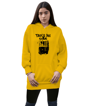 Tisho - Taksim Kadın Uzun Hoodie Kapüşonlu Sweatshirt