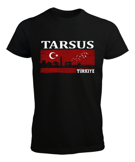 Tisho - TARSUS TASARIMLI Siyah Erkek Tişört