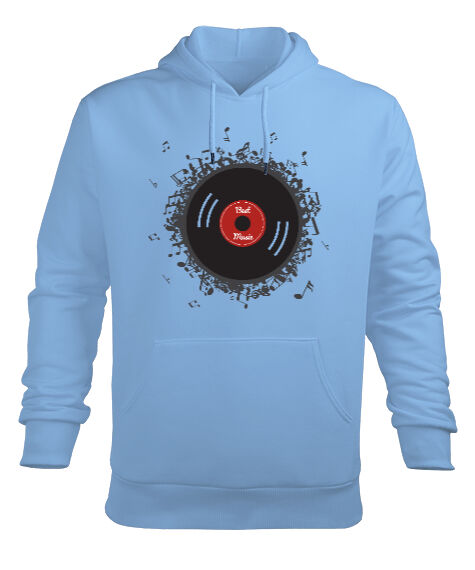 Tisho - TAŞ PLAK Buz Mavisi Erkek Kapüşonlu Hoodie Sweatshirt