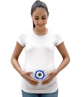 tasarım,, bebek, nazar, hediye Beyaz Kadın Hamile Tişört - Tisho