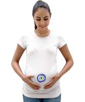 tasarım, hediye, boncuk, nazar Beyaz Kadın Hamile Tişört - Tisho