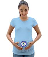 tasarım, hediye, boncuk, nazar Buz Mavisi Kadın Hamile Tişört - Tisho