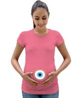 tasarım, hediye, boncuk, nazar, pembe Pembe Kadın Hamile Tişört - Tisho