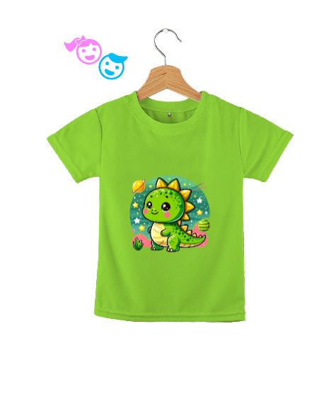 Tisho - Tatlı Dinozor Fıstık Yeşili Çocuk Unisex
