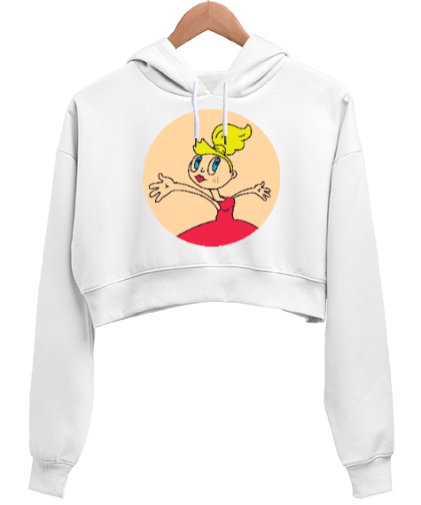 Tisho - Tatlı Kız Kadın Crop Hoodie Kapüşonlu Sweatshirt