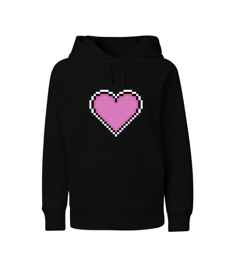 Tisho - Tatlı Pixel Art Kalp Çocuk Unisex Hoodie Kapüşonlu