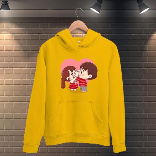 Tatlı Sevgililer Erkek Kapüşonlu Sweatshirt - Thumbnail