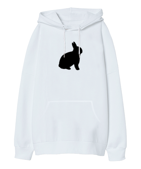 Tisho - Tavşan Oversize Unisex Kapüşonlu Sweatshirt