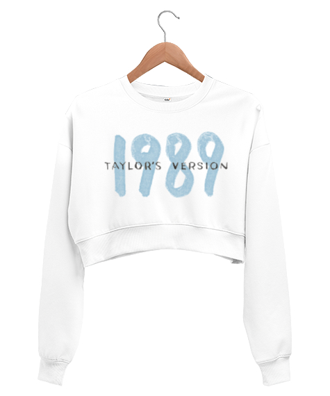 Tisho - Taylor Swift 1989 Taylors Version TV Beyaz Kadın Crop Sweatshirt