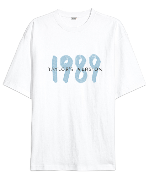 Tisho - Taylor Swift 1989 Taylors Version TV Beyaz Oversize Unisex Tişört