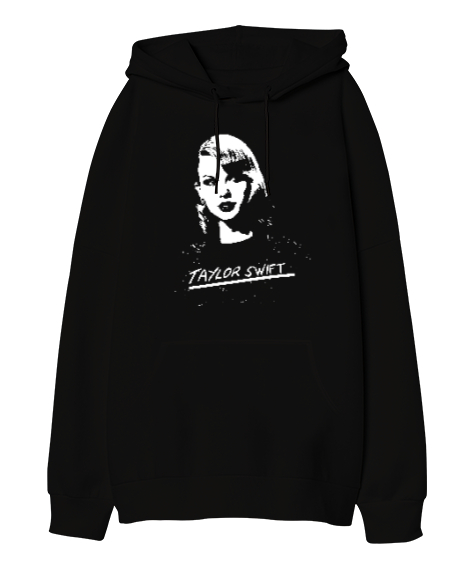 Tisho - Taylor Swift Blu V1 Siyah Oversize Unisex Kapüşonlu Sweatshirt