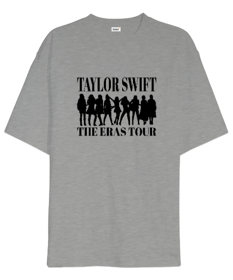 Tisho - Taylor Swift Eras Tour Gri Oversize Unisex Tişört