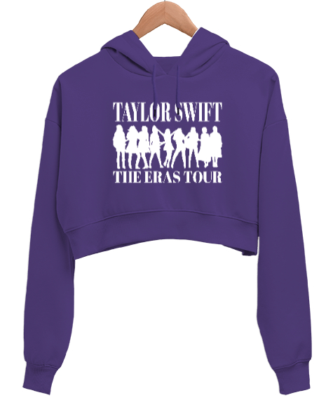 Tisho - Taylor Swift Eras Tour Mor Kadın Crop Hoodie Kapüşonlu Sweatshirt