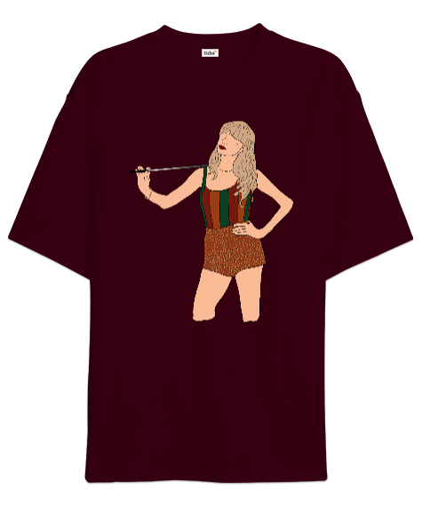 Tisho - Taylor Swift Midnights Anti hero Bordo Oversize Unisex Tişört