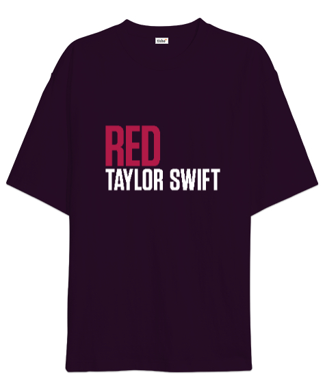Tisho - Taylor Swift Red Koyu Mor Oversize Unisex Tişört