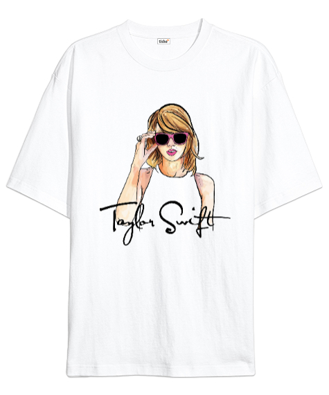 Tisho - Taylor Swift swiftie the eras tour Beyaz Oversize Unisex Tişört