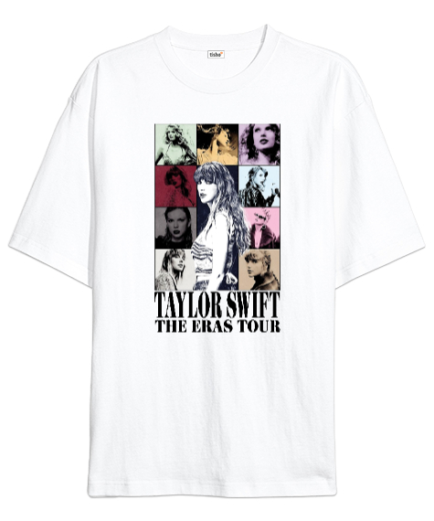 Tisho - Taylor Swift The Eras Tour swiftie Beyaz Oversize Unisex Tişört