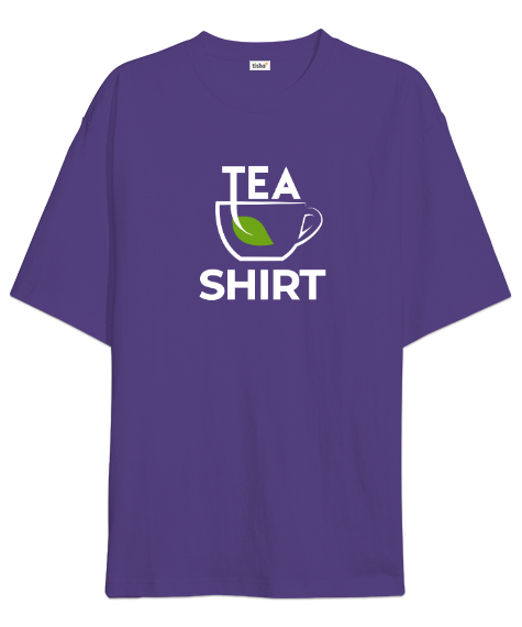 Tisho - Teashirt - Poşet Çay V2 Mor Oversize Unisex Tişört