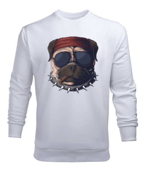 Tisho - Tehlileki gözlüklü pitbull Erkek Sweatshirt