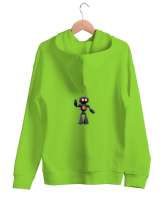 TEKNOLOJİK ROBOT Fıstık Yeşili Unisex Kapşonlu Sweatshirt - Thumbnail
