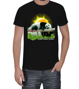 Tembel Panda Erkek Tişört - Tisho