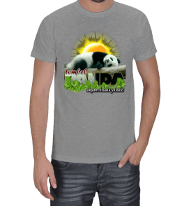 Tembel Panda Erkek Tişört - Tisho