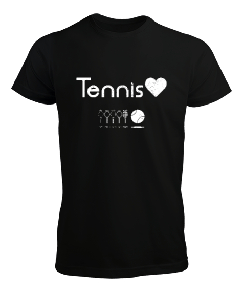 Tisho - Tenis aşkı nirvana desen tasarım baskılı 3 Siyah Erkek Tişört