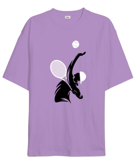 Tisho - Tenis Oyuncusu - Tennis Lila Oversize Unisex Tişört