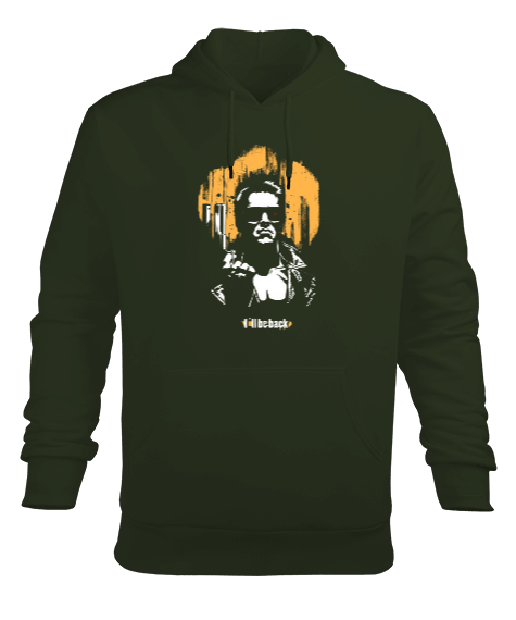 Tisho - Terminatör Tasarım Baskılı Erkek Kapüşonlu Hoodie Sweatshirt