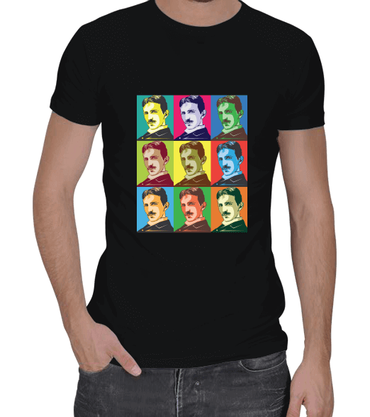 Tisho - Tesla baskılı t-shirt Erkek Regular Kesim Tişört