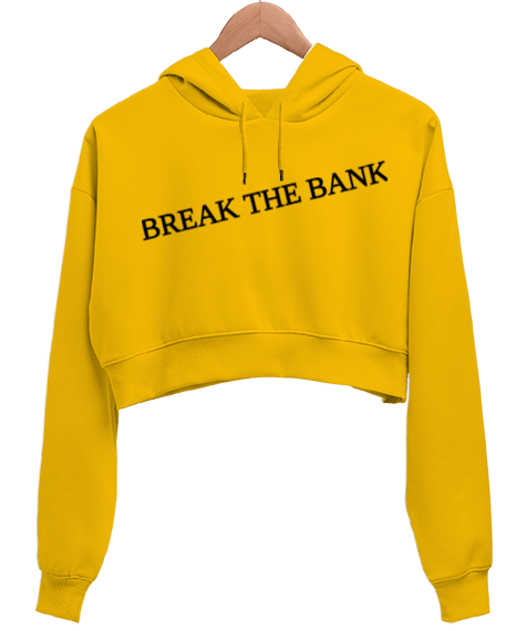 Tisho - The Bank Kadın Crop Hoodie Kapüşonlu Sweatshirt