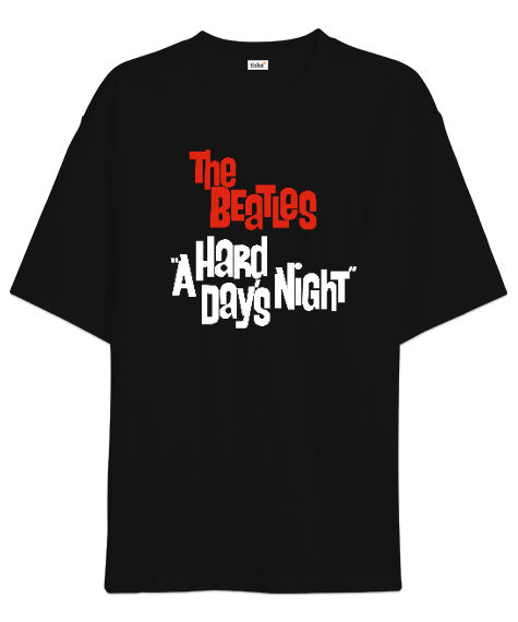 Tisho - The Beatles - A Hard Days Night Siyah Oversize Unisex Tişört