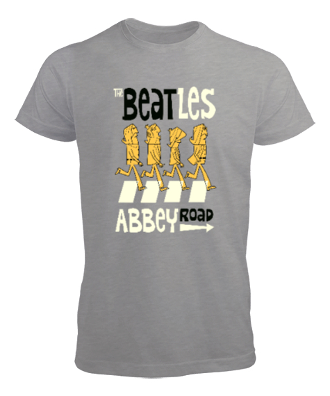Tisho - The Beatles Abbey Road Gri Erkek Tişört