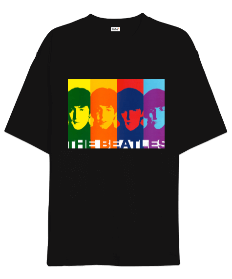 Tisho - The Beatles Rock Tasarım Baskılı Oversize Unisex Tişört