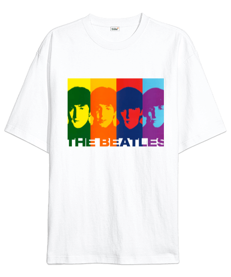 Tisho - The Beatles Rock Tasarım Baskılı Oversize Unisex Tişört