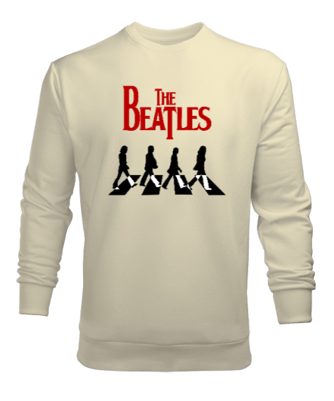 Tisho - The Beatles V1 Krem Erkek Sweatshirt